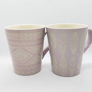 Mugs * Pale Lavender * Southwest Feather Print